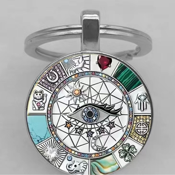 🆕 Amulet Magical Lucky Symbols Keychain Metal Key Chain - Picture 3 of 3